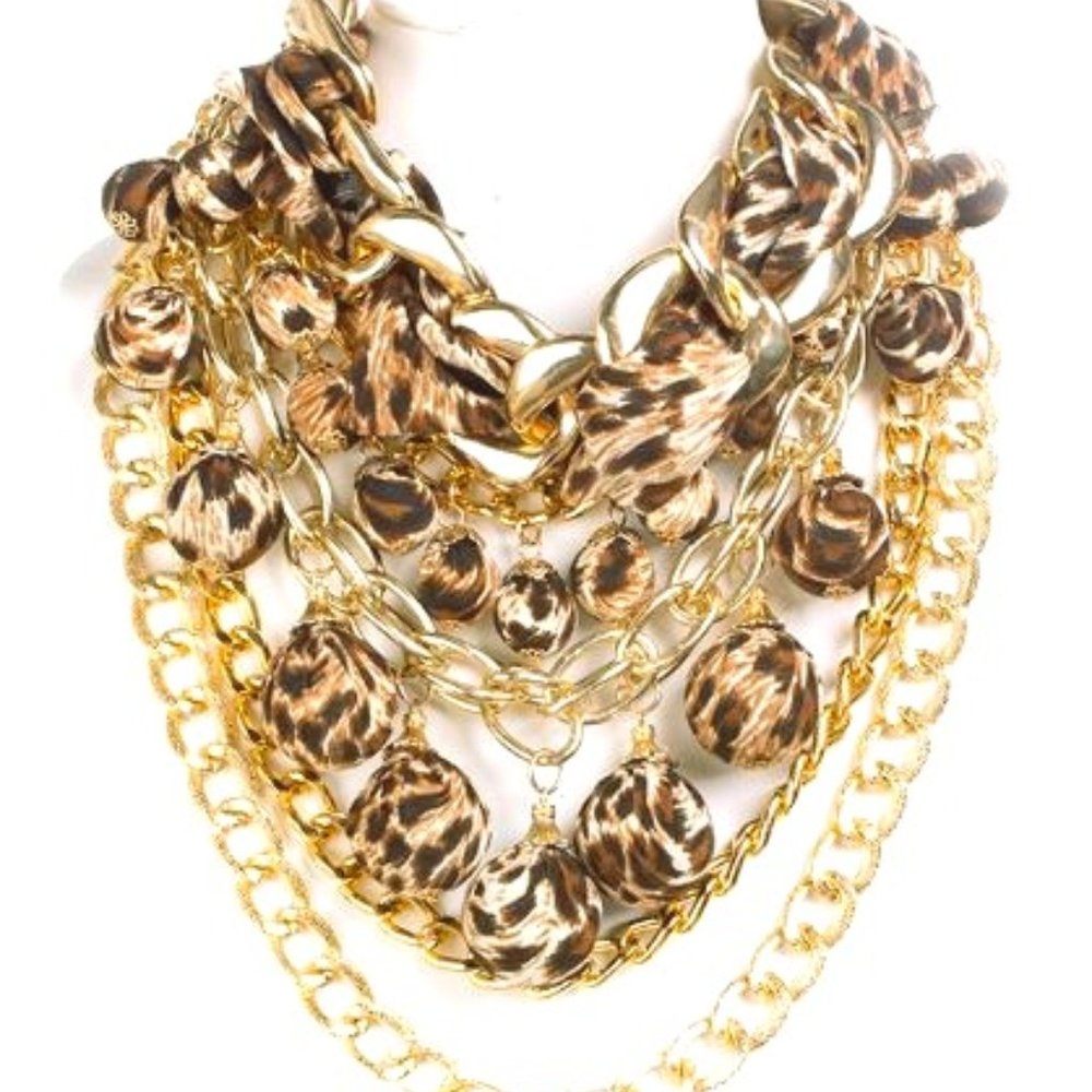 Animal Print Mult-Layer Necklace